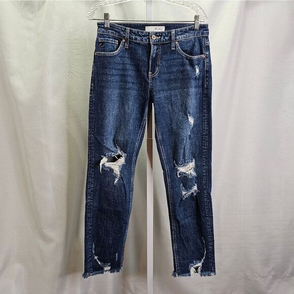 KanCan Russell Distressed Mid Rise Boyfriend Jeans Size 5/26 - Picture 3 of 9